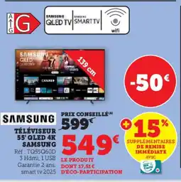 Hyper U SAMSUNG Téléviseur 55' qled 4k offre