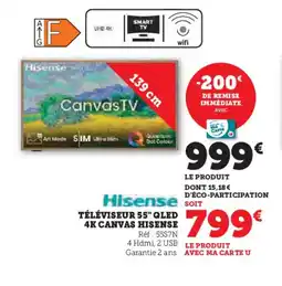Hyper U HISENSE Téléviseur 55" qled 4k canvas offre