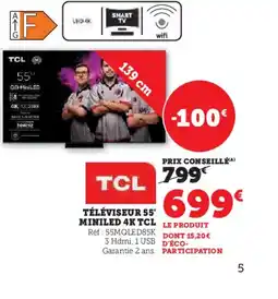 Hyper U TCL Téléviseur 55' miniled 4k offre