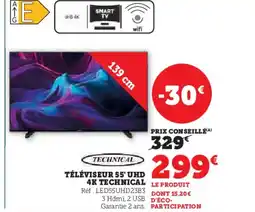Hyper U TECHNICAL Téléviseur 55' uhd 4k offre