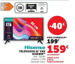 Hyper U HISENSE Téléviseur 32" fhd offre