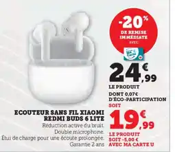 Hyper U Ecouteur sans fil xiaomi redmi buds 6 lite offre