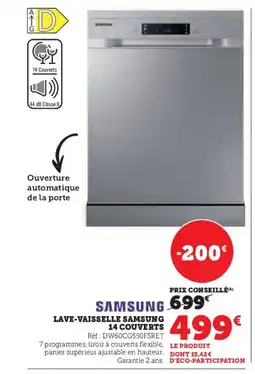 Hyper U SAMSUNG Lave-vaisselle 14 couverts offre