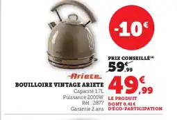 Hyper U ARIETE Bouilloire vintage offre