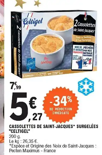 E.Leclerc Cassolettes de Saint-Jacques Surgelées offre