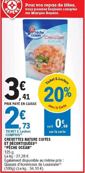 E.Leclerc Crevettes Nature Cuites Et Décortiquées offre