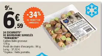 E.Leclerc 24 Escargots de Bourgogne Surgelés offre
