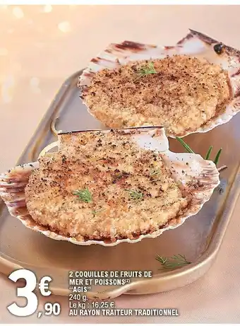 2 Coquilles de Fruits de Mer Et Poissons