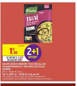 Intermarché KNORR Soupe déshydratée thaï nouilles champignons et pousses de soja offre