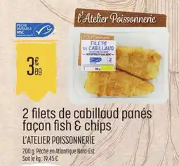 E.Leclerc 2 filets de cabillaud panés façon fish & chips offre