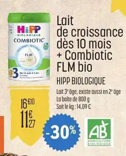 E.Leclerc Lait de croissance dès 10 mois + Combiotic FLM bio offre