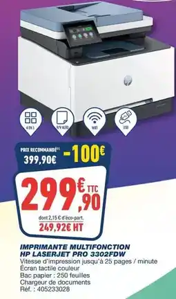 Bureau Vallée Hp - imprimante multifonction hp laserjet pro 3302pdw offre