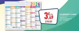 Bureau Vallée Mars - calendrier 12 mois offre