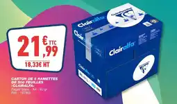 Bureau Vallée Clairefontaine - carton de 6 ramette de 400 feuilles offre