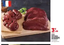 Hyper U Ou cœur foie ou rognon de boeuf offre