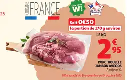 Auchan Porc rouelle jambon avec os offre