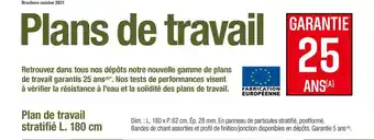 Brico Dépôt Plan De Travail Stratifié L. 180 Cm offre