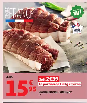 Auchan Viande bovine rôti offre