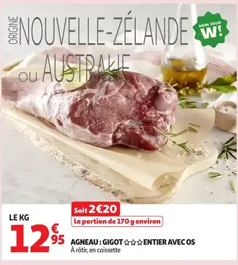 Auchan Agneau: gigot entier avec os offre