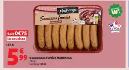 Auchan MADRANGE 8 saucisses fumées offre
