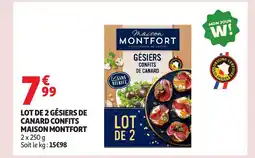 Auchan MAISON MONTFORT Lot de 2 gésiers de canard confits offre