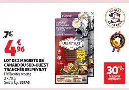 Auchan DELPEYRAT Lot de 2 magrets de canard du sud-ouest tranchés offre