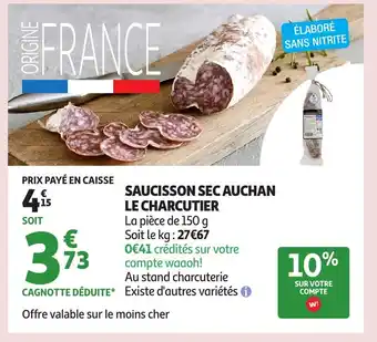 Auchan Saucisson sec auchan le charcutier offre