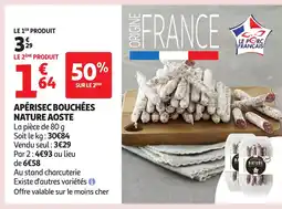 Auchan AOSTE Apérisec bouchées nature offre