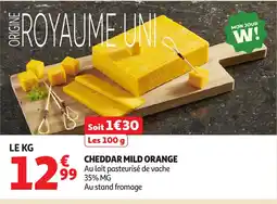 Auchan Cheddar mild orange offre