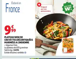 Auchan Plateau wok de crevettes décortiquées marinées a l'indienne offre