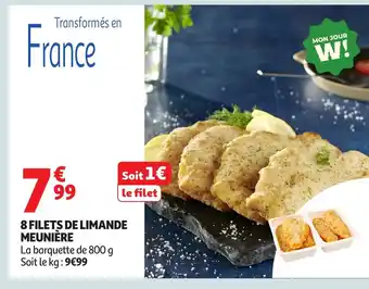 Auchan 8 filets de limande meunière offre
