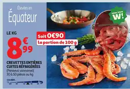 Auchan Crevettes entières cuites réfrigérées offre