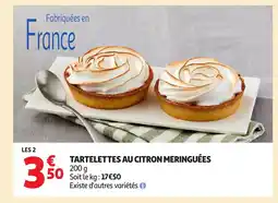 Auchan Tartelettes au citron meringuées offre