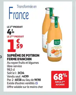 Auchan FERME D'ANCHIN Suprême de potiron offre