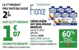 Auchan BRIDÉLICE Crème légère uht semi-épaisse offre
