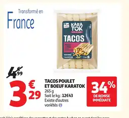Auchan KARATOK Tacos poulet et boeuf offre
