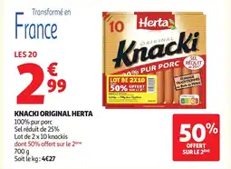 Auchan HERTA Knacki original offre