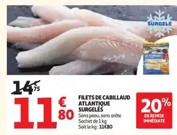 Auchan Filets de cabillaud atlantique surgelés offre