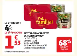 Auchan D'AUCY Petits pois & carottes extra fins offre