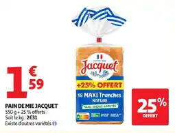 Auchan JACQUET Pain de mie offre