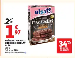 Auchan ALSA Préparation maxi cookies chocolat offre