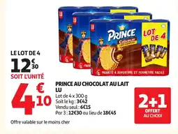 Auchan LU Prince au chocolat au lait offre
