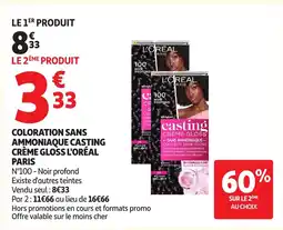 Auchan L'ORÉAL Coloration sans ammoniaque casting crème gloss offre