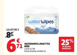 Auchan WATERWIPES Lingettes bébé offre
