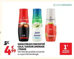 Auchan SODASTREAM Concentré cola/saveur limonade fraise offre