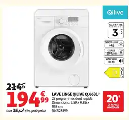Auchan QILIVE Lave linge offre