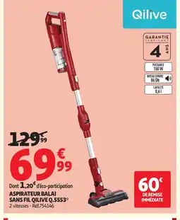 Auchan QILIVE Aspirateur balai sans offre