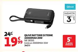 Auchan QILIVE Batterie externe 10000mah 20w offre