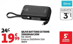 Auchan Qilive batterie externe 10000mah 20w offre