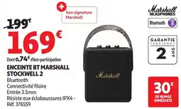 Auchan Enceinte bt marshall stockwell 2 offre